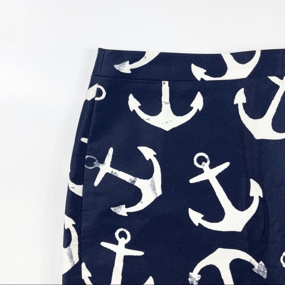 J.CREW Nautical Navy Anchor Print Mini Skirt Size 4 - Picture 3 of 10